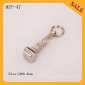 MZP47 High End Metal Garment Zipper Pull with Engraved Logo silver color